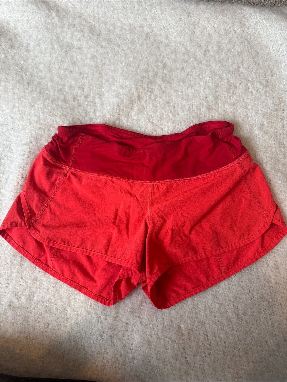 lululemon athletica Red Two-Tone Athletic Shorts